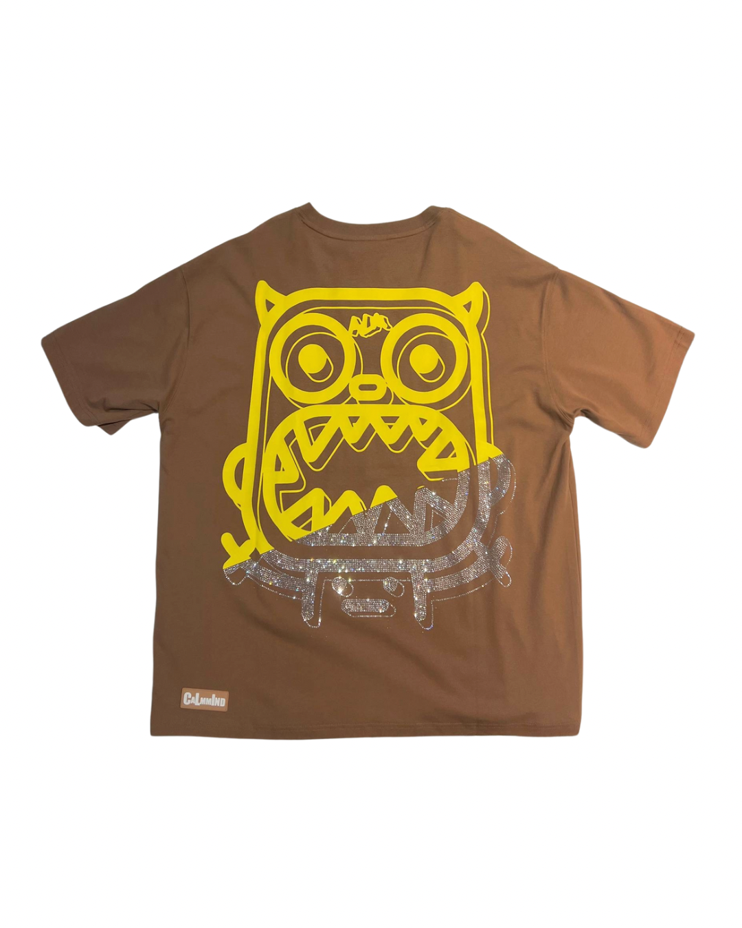 CALMMIND Half Rhinestone Tee Brown