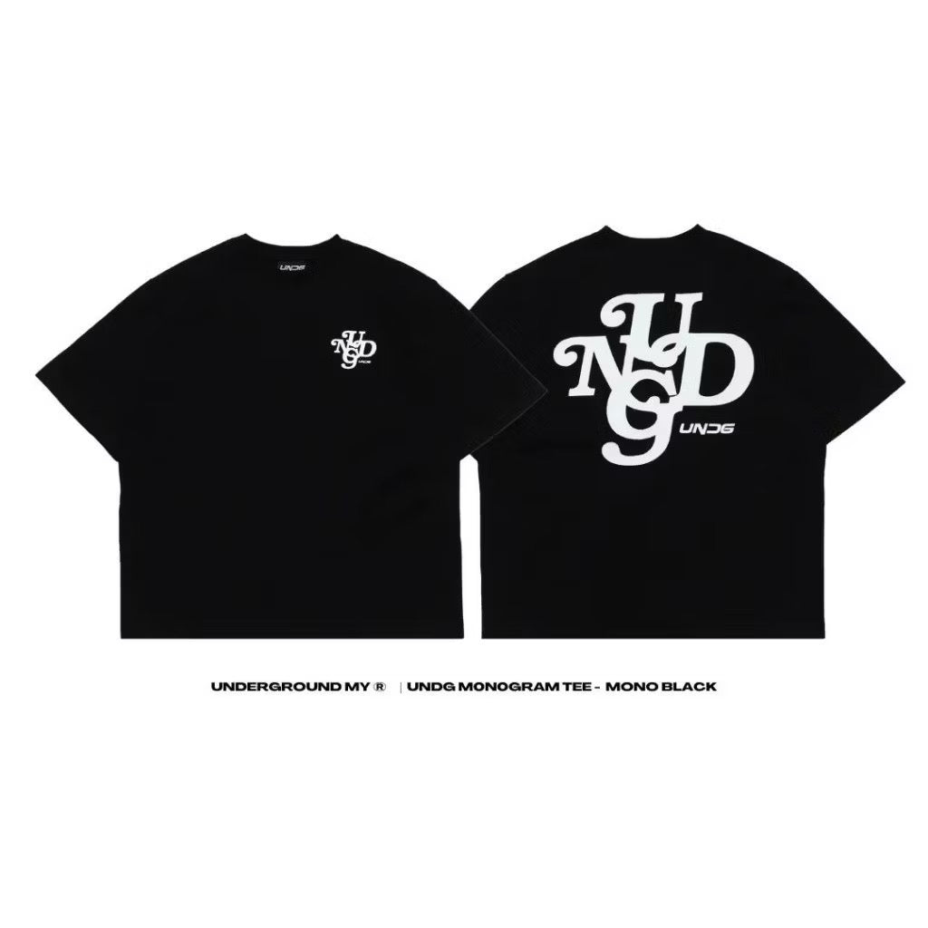 UNDG MONOGRAM BASIC TEE BLACK/WHITE LOGO