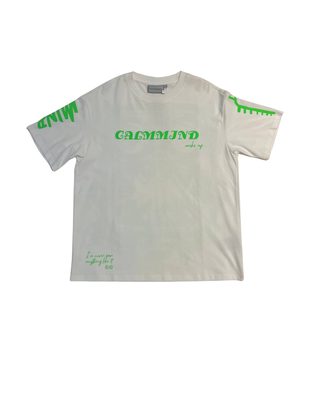 Calmmind Basic Green Monster T-shirt White