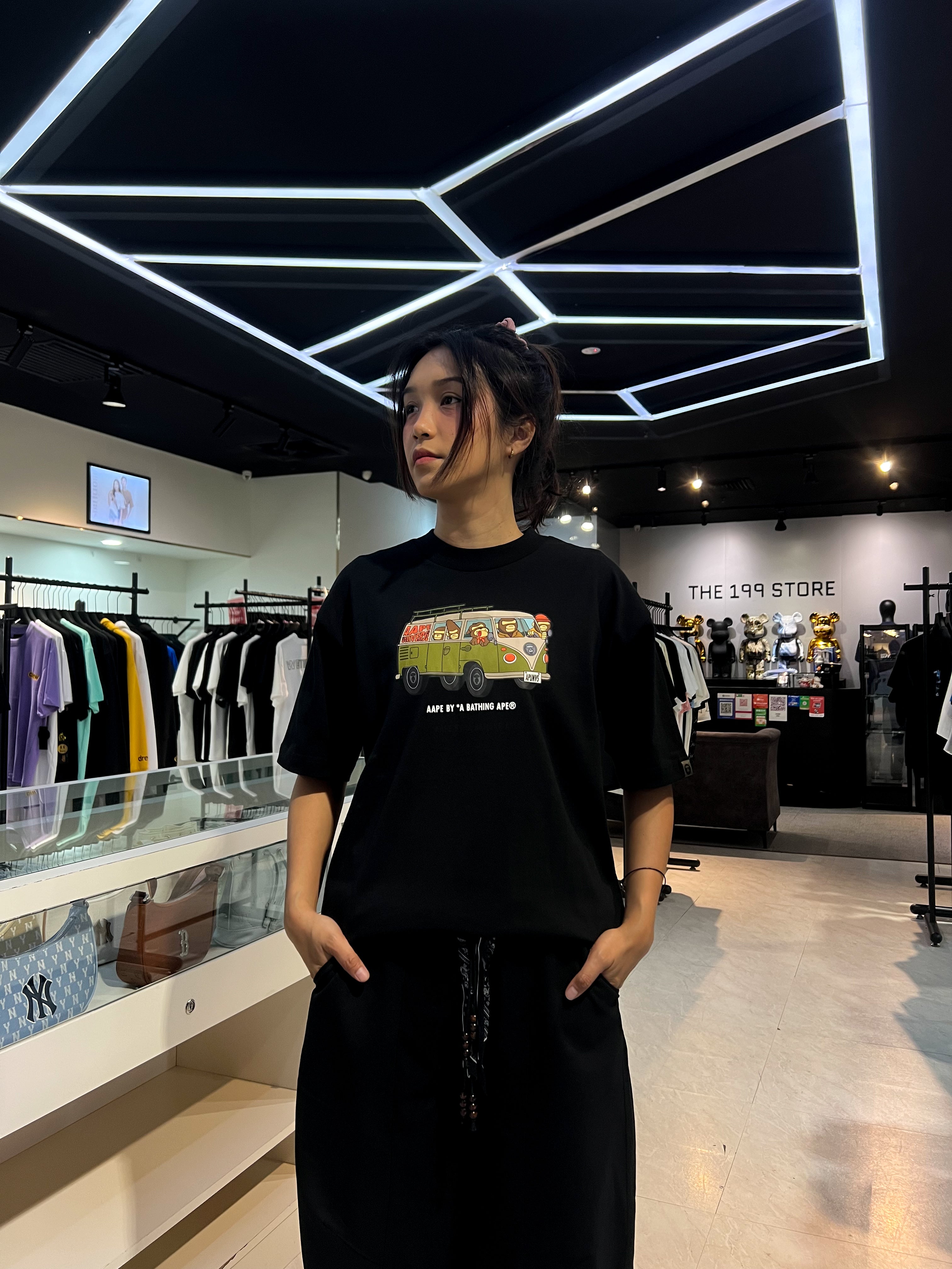 BAPE AAPE CAMPING TEE BLACK
