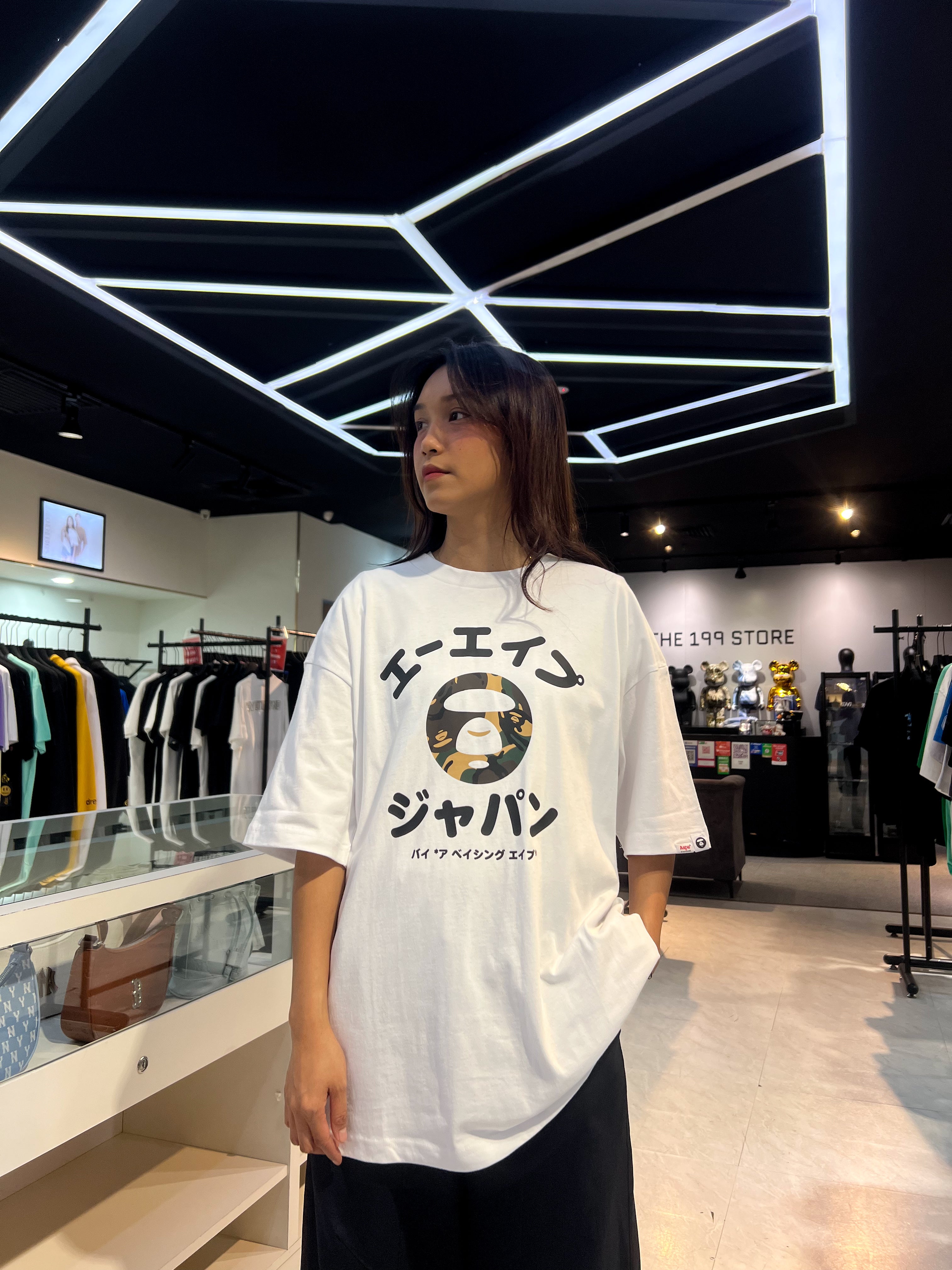 BAPE AAPE CAMO MOONFACE TEE WHITE