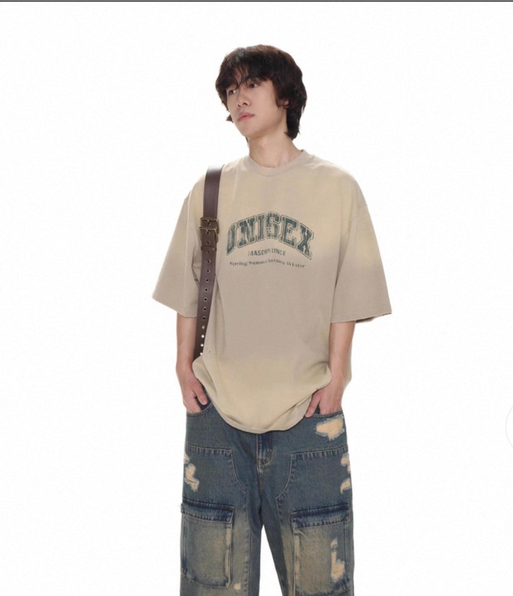 MASONPRINCE UNISEX LOGO TEE BEIGE