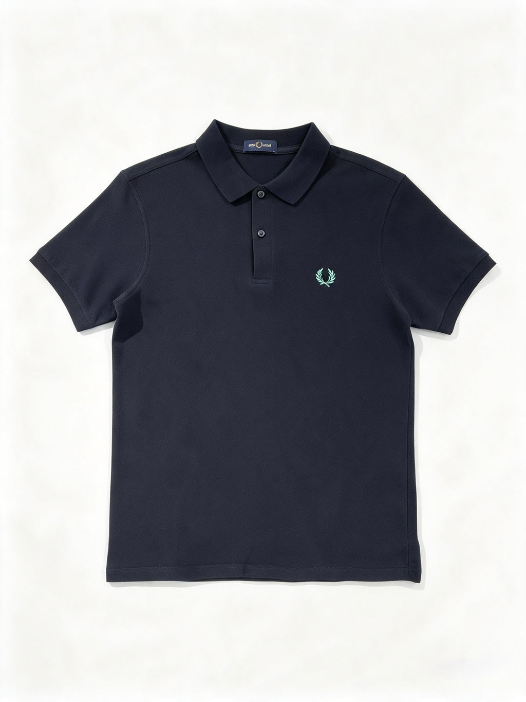 FRED PERRY (classic logo polo shirt) (navy tee blue logo)
