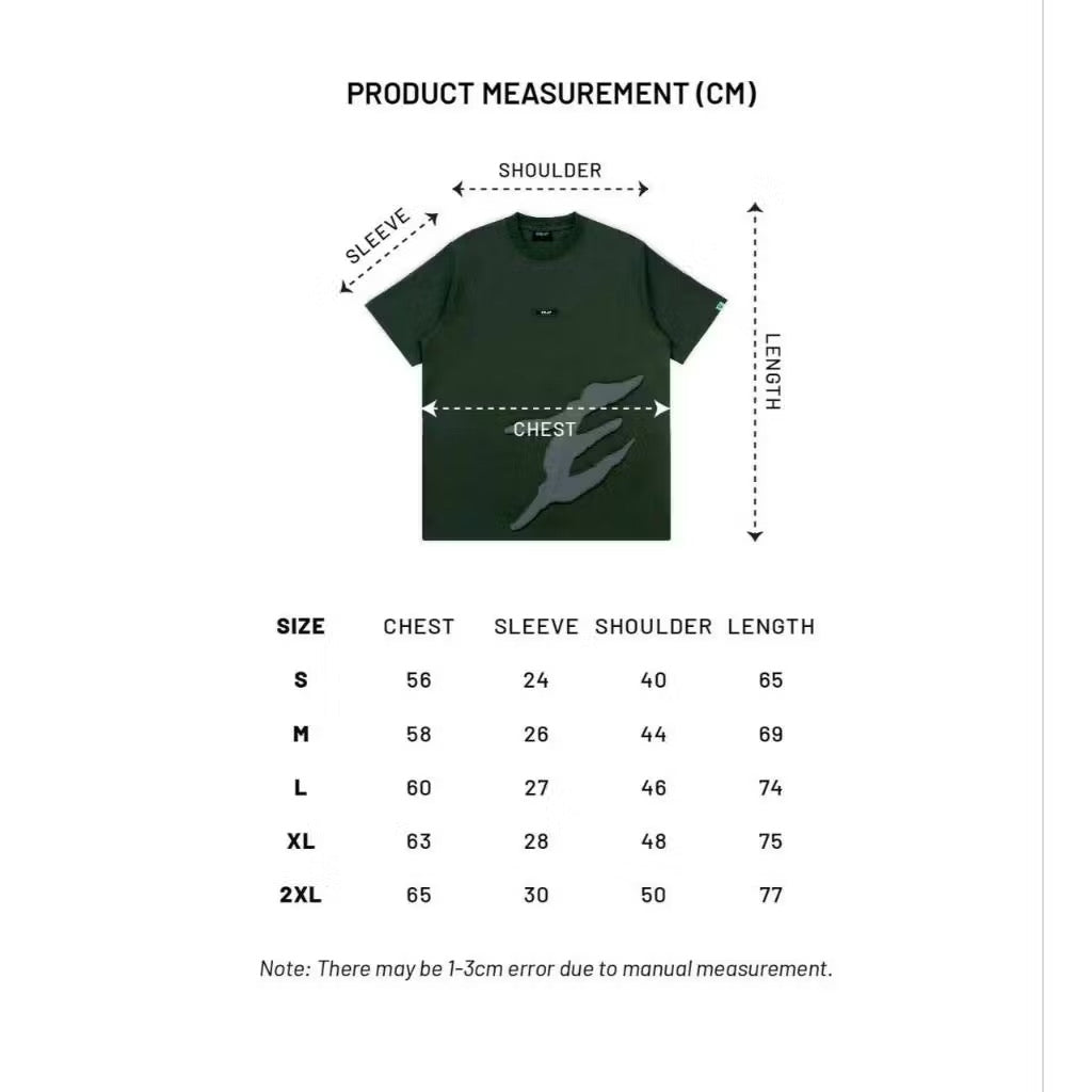 EGLAF FRAGMENTS REVERSE APPLIQUE TEE GREEN
