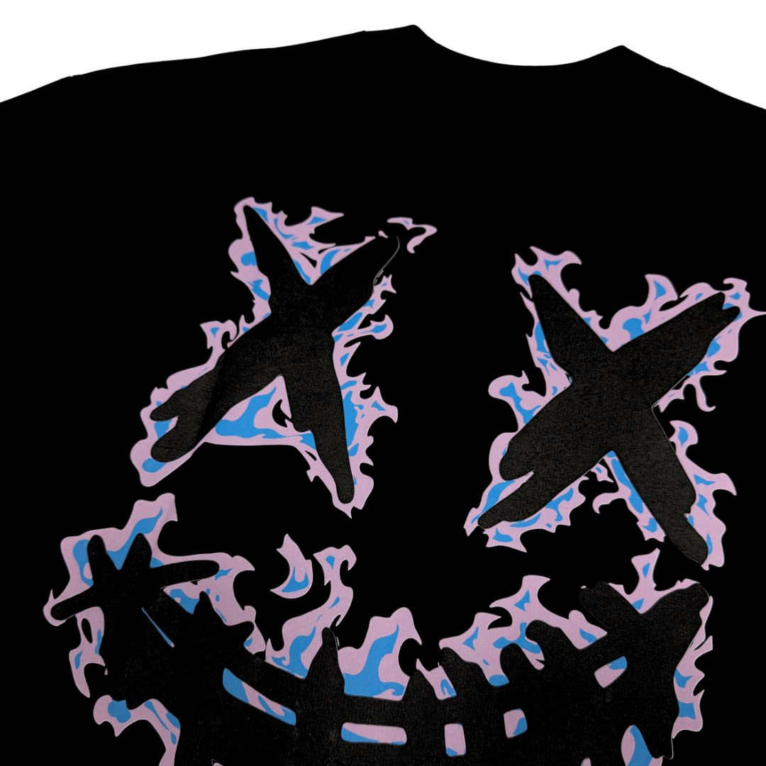 PARODY SMILEY FACE DESIGN 064 BLACK T SHIRT