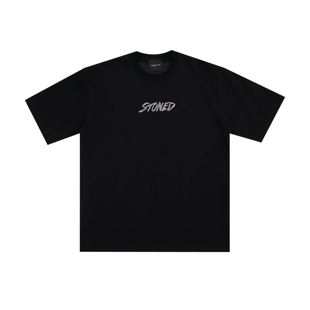STONED&CO ATC: GENETIC HEXAGON RHINESTONE TEE BLACK