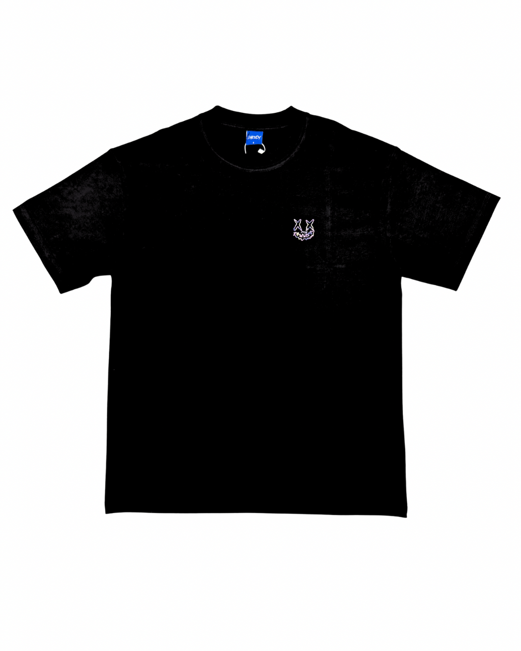 PARODY SMILEY FACE DESIGN 049 BLACK T SHIRT