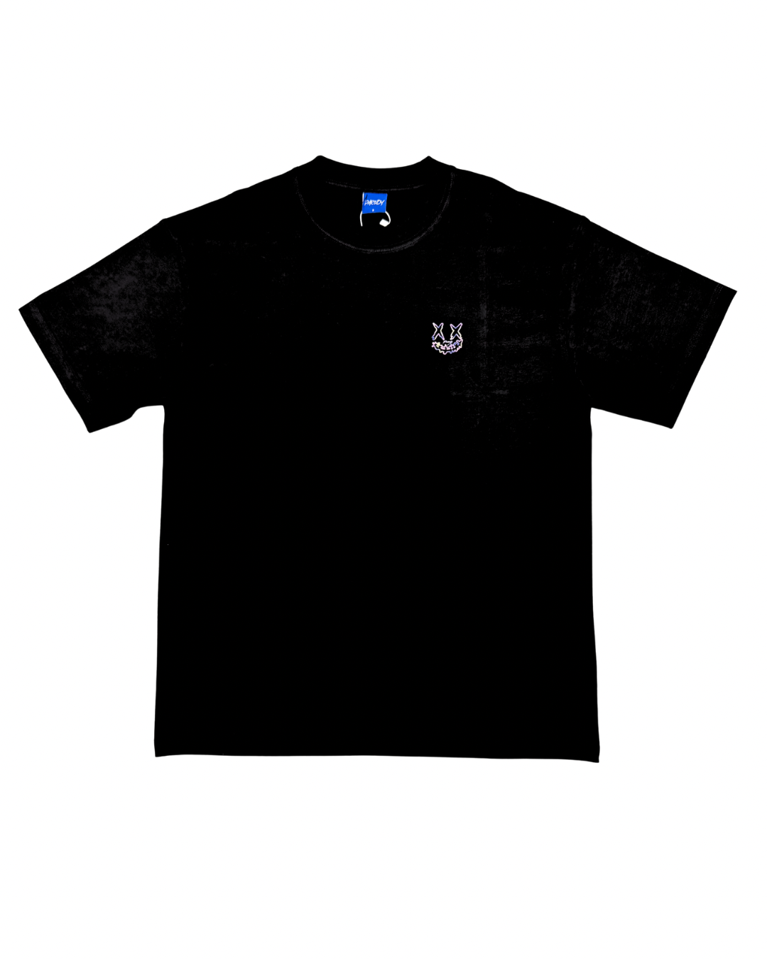 PARODY SMILEY FACE DESIGN 049 BLACK T SHIRT