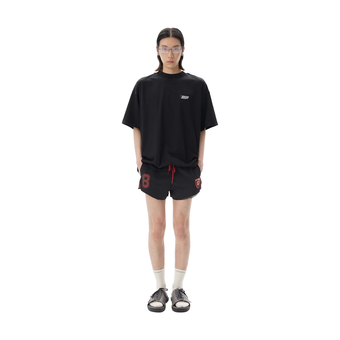 MASONPRINCE 2026 DOUBLE COLLAR GRAPHIC BLACK TEE
