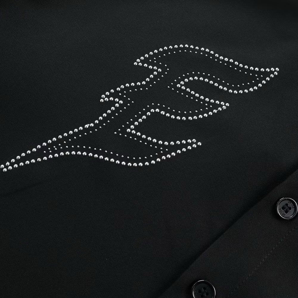 EGLAF EG Silver Rivet Long Sleeve Shirt Black