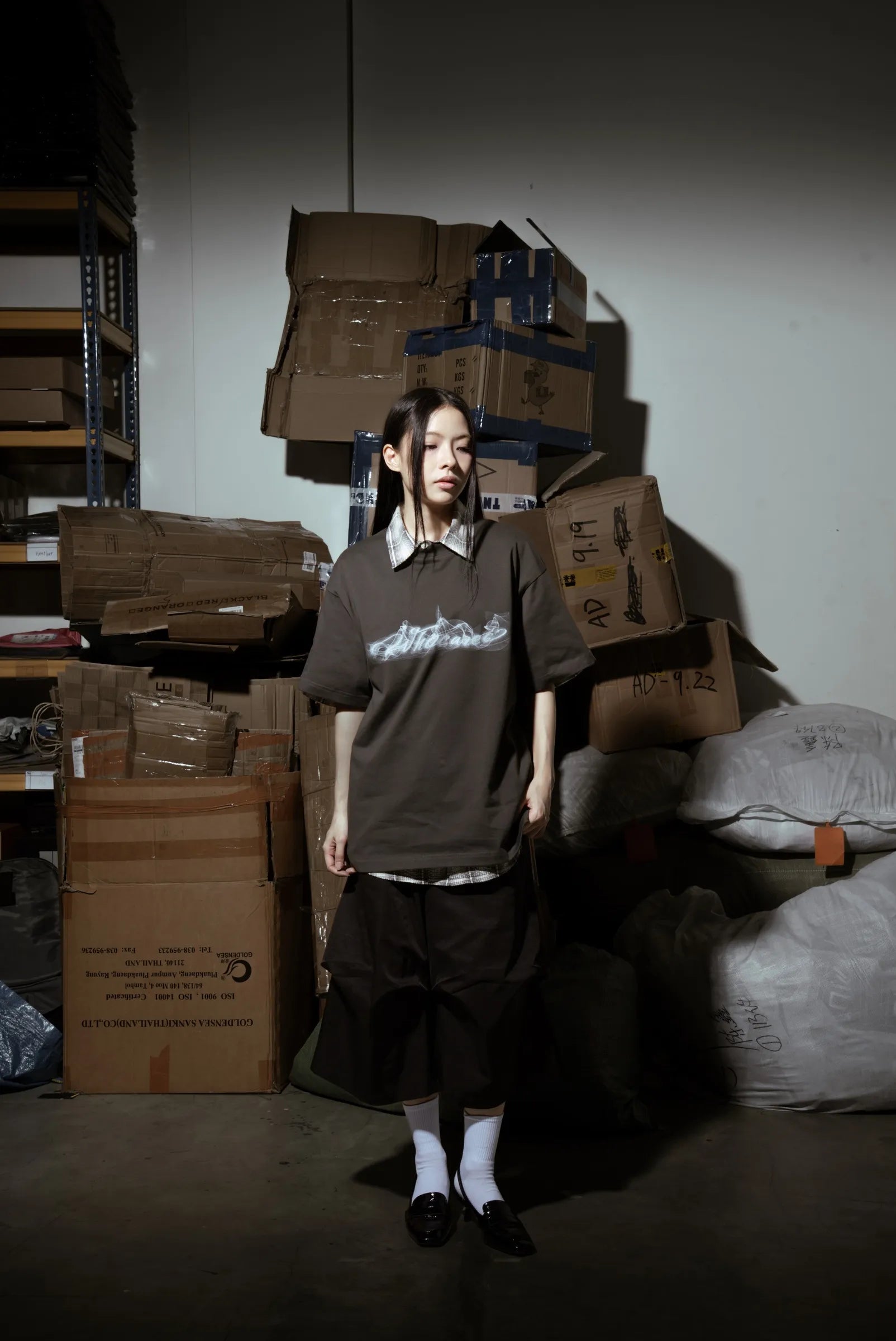 WHOCARES SMOKE LOGO TEE BLACK