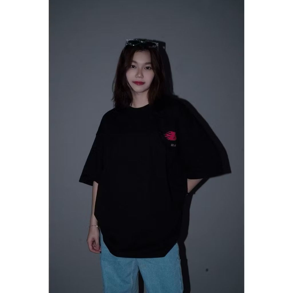 GOAT BLAZE PINK LOGO BLACK T SHIRT