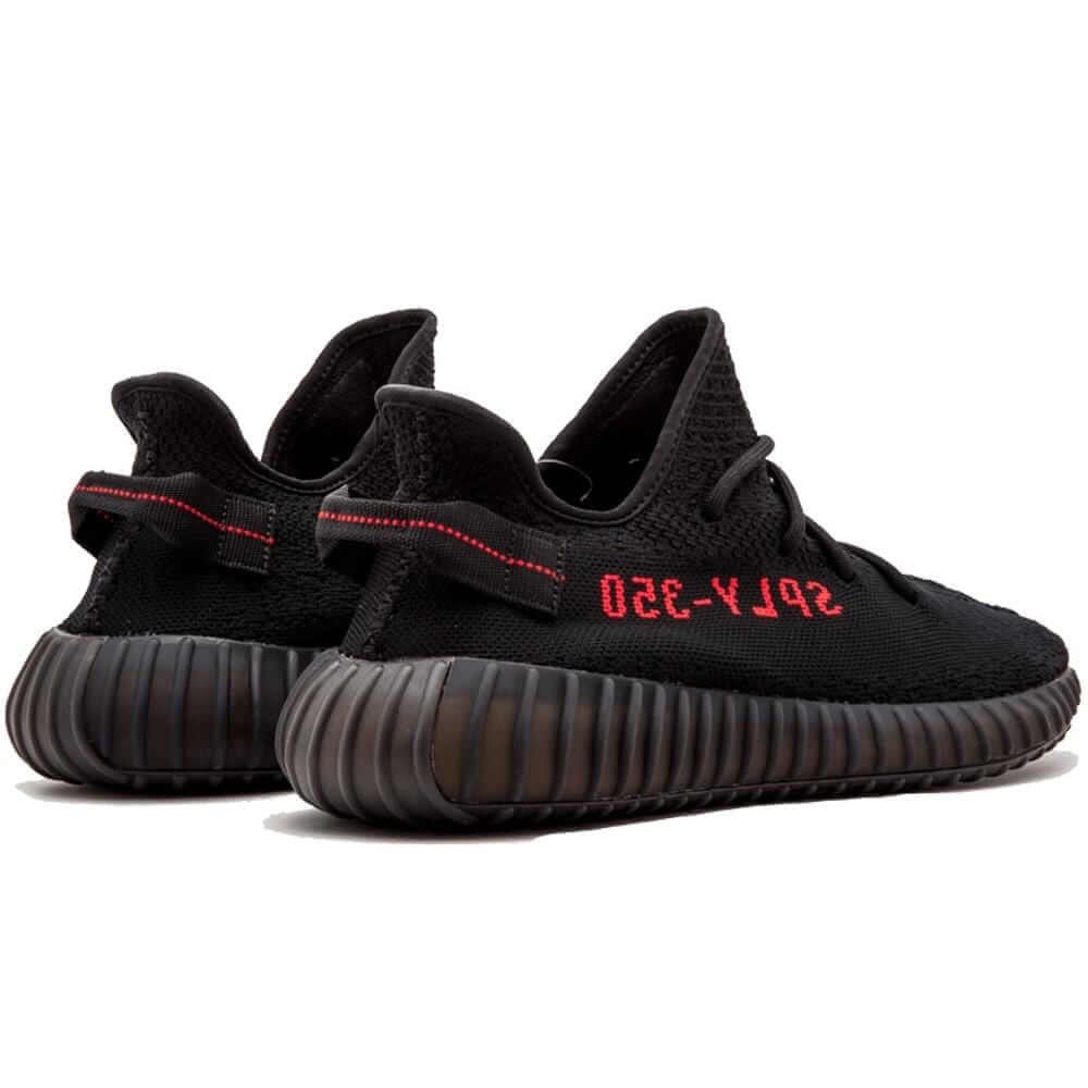 Adidas Yeezy Boost 350 V2 “Bred” sneaker in a Core Black/Core Black/Red colorway