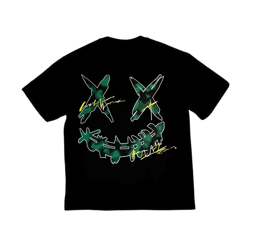 PARODY SMILEY FACE DESIGN 015 BLACK T SHIRT