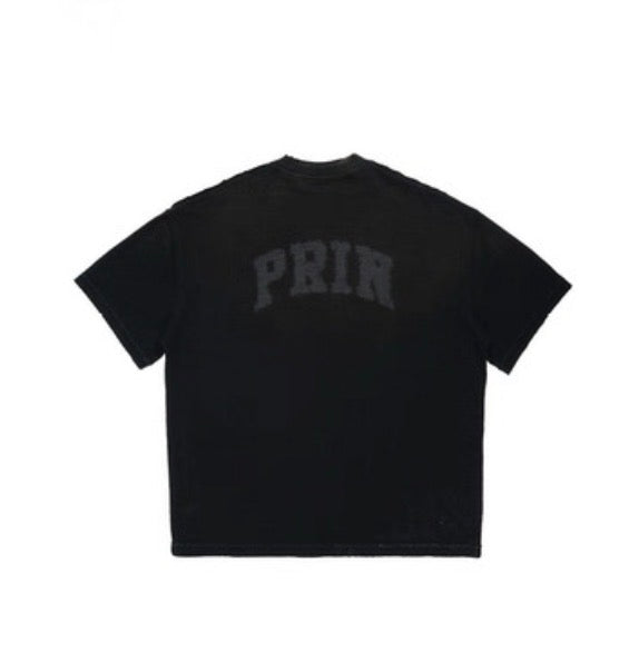 MASONPRINCE WASHED PRINT TEE BLACK