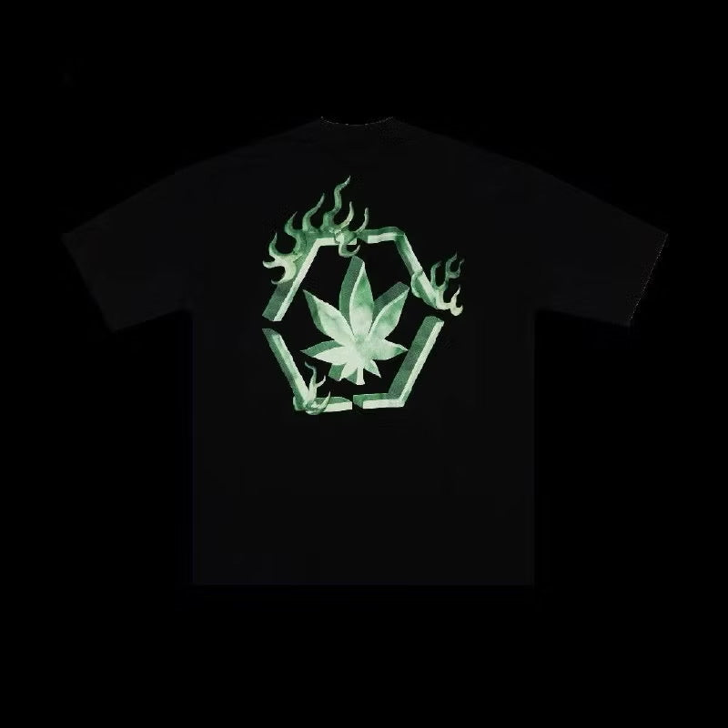 STONED GOLDEN JADE: GENETIC HEXAGON JADE TEE BLACK