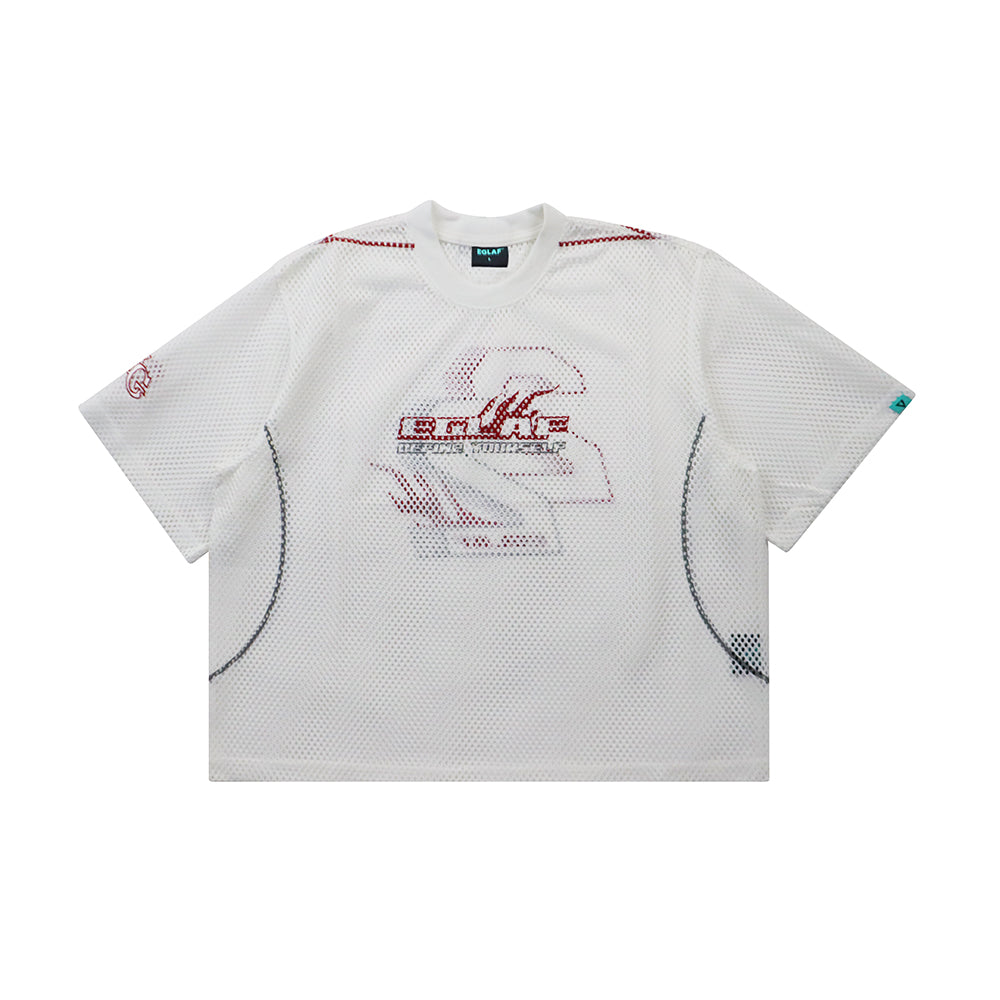 EGLAF MV MESH BOXY TEE WHITE