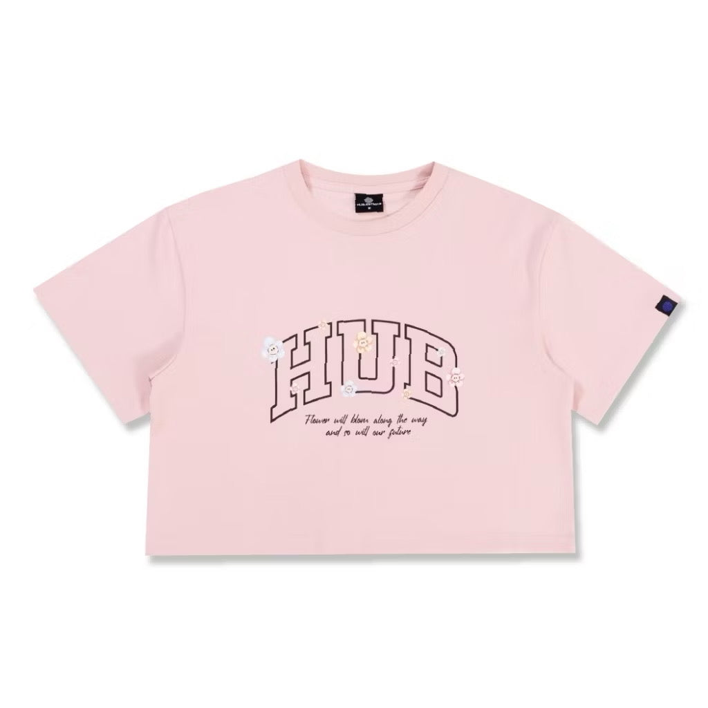 HUBCO BLOOMING PATH CROP TOP PINK
