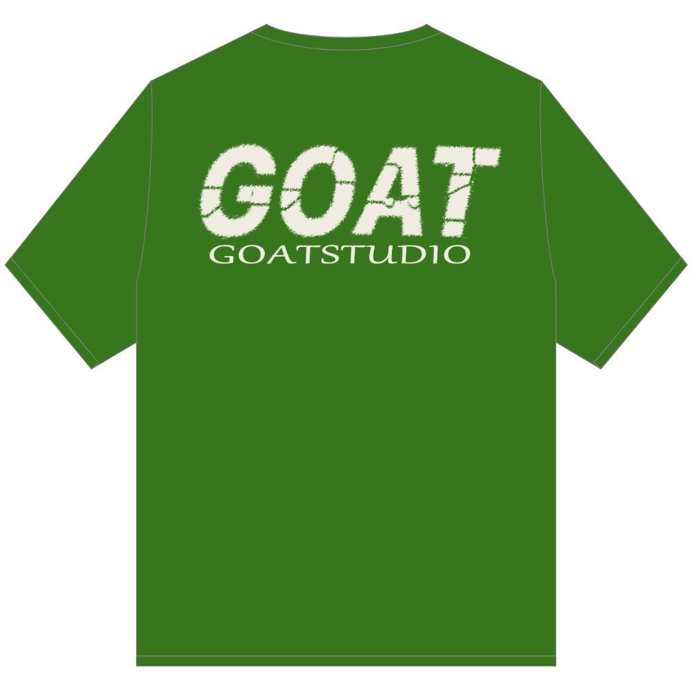 GOAT STITCHED FONT T SHIRT GREEN