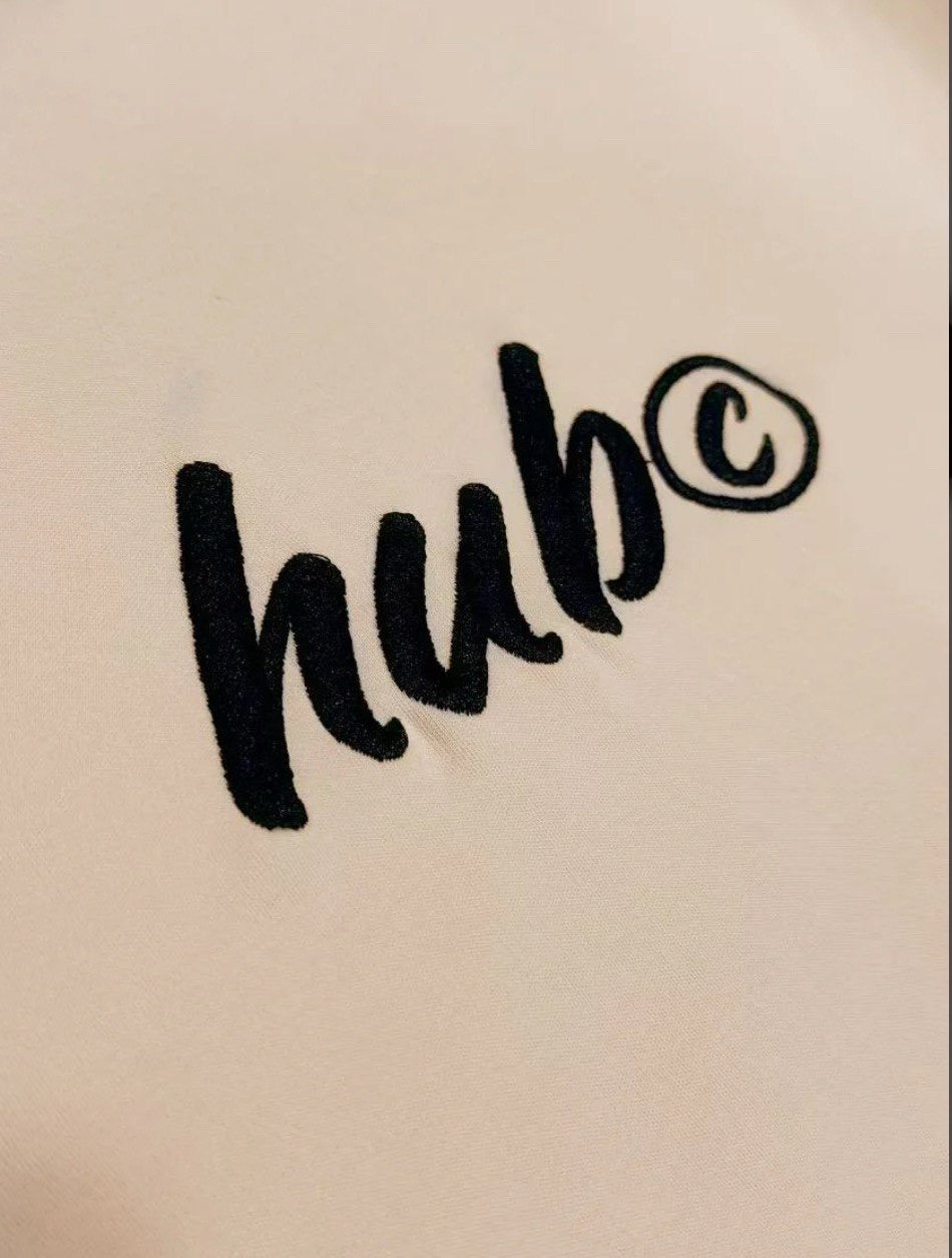 HUB 230GSM BASIC EMBROIDERY TEE CREAM