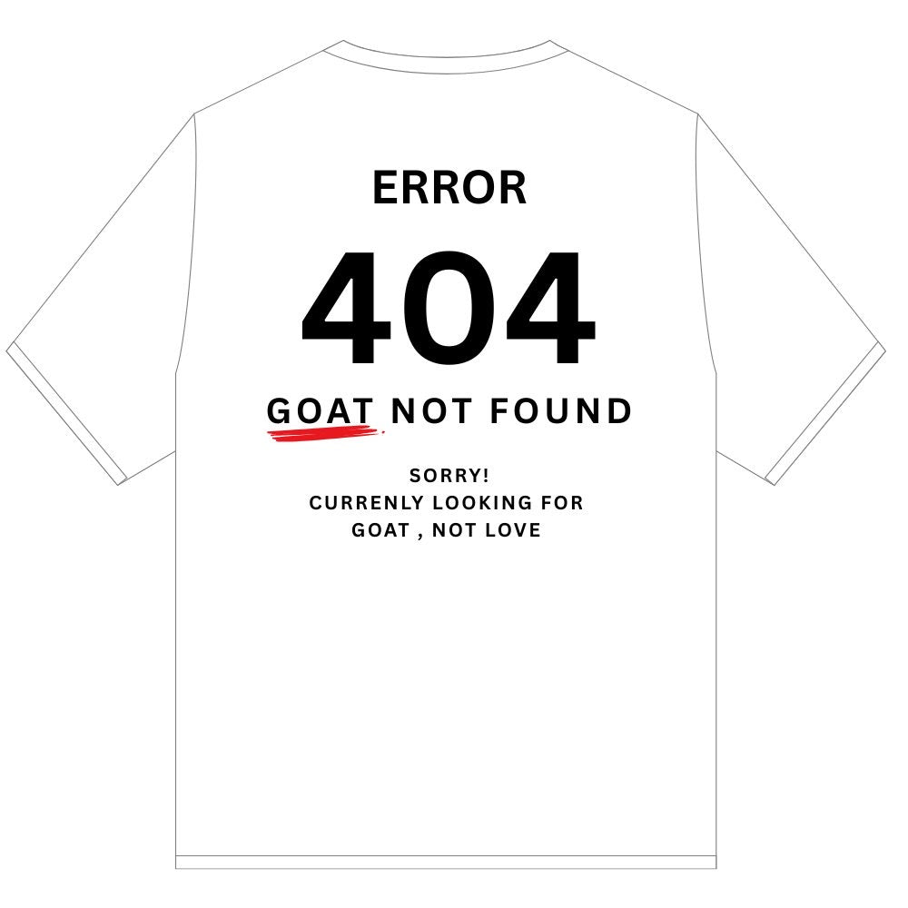 GOAT BLACK ERROR 404 TEE SHIRT WHITE