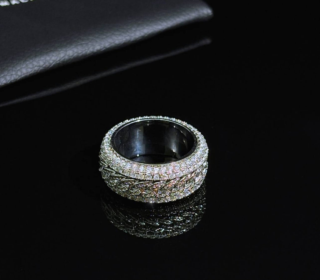 Iced Spinning Cuban Ring