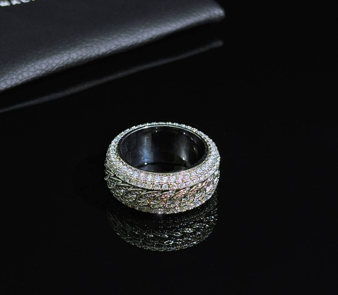 Iced Spinning Cuban Ring