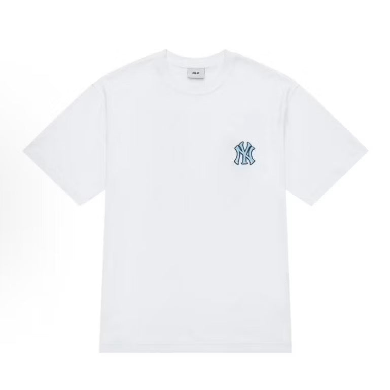 MLB NY DARK BLUE MONOGRAM LOGO WHITE TEE