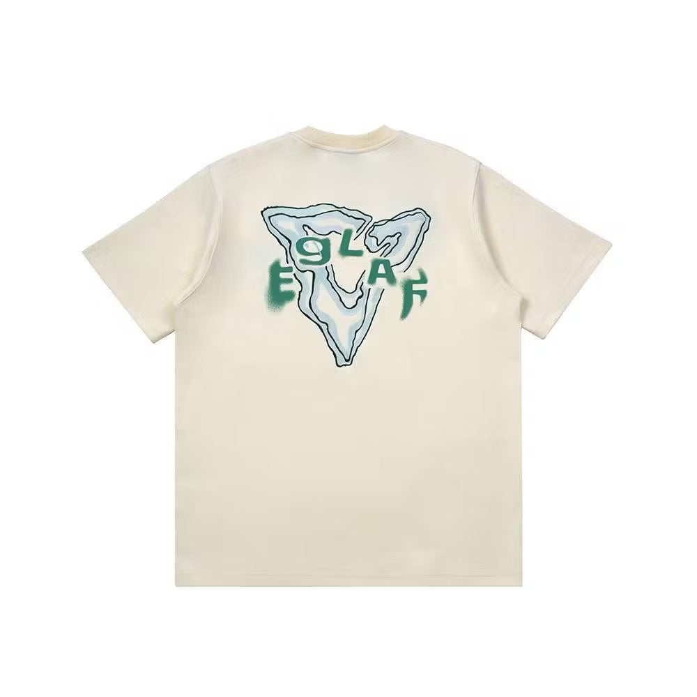 EGLAF FLAMES BURN EMBROIDERY TEE CREAM WHITE