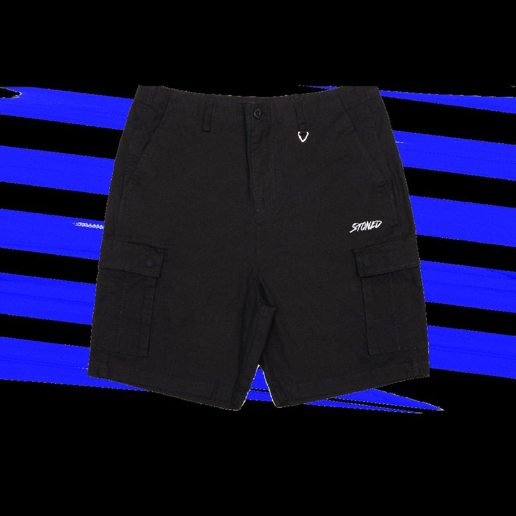 Stoned & Co Blessed25 Cargo Shorts Black