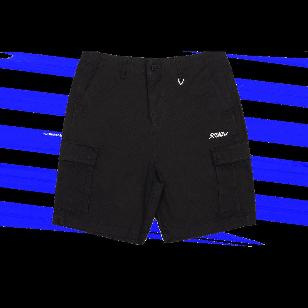 Stoned & Co Blessed25 Cargo Shorts Black