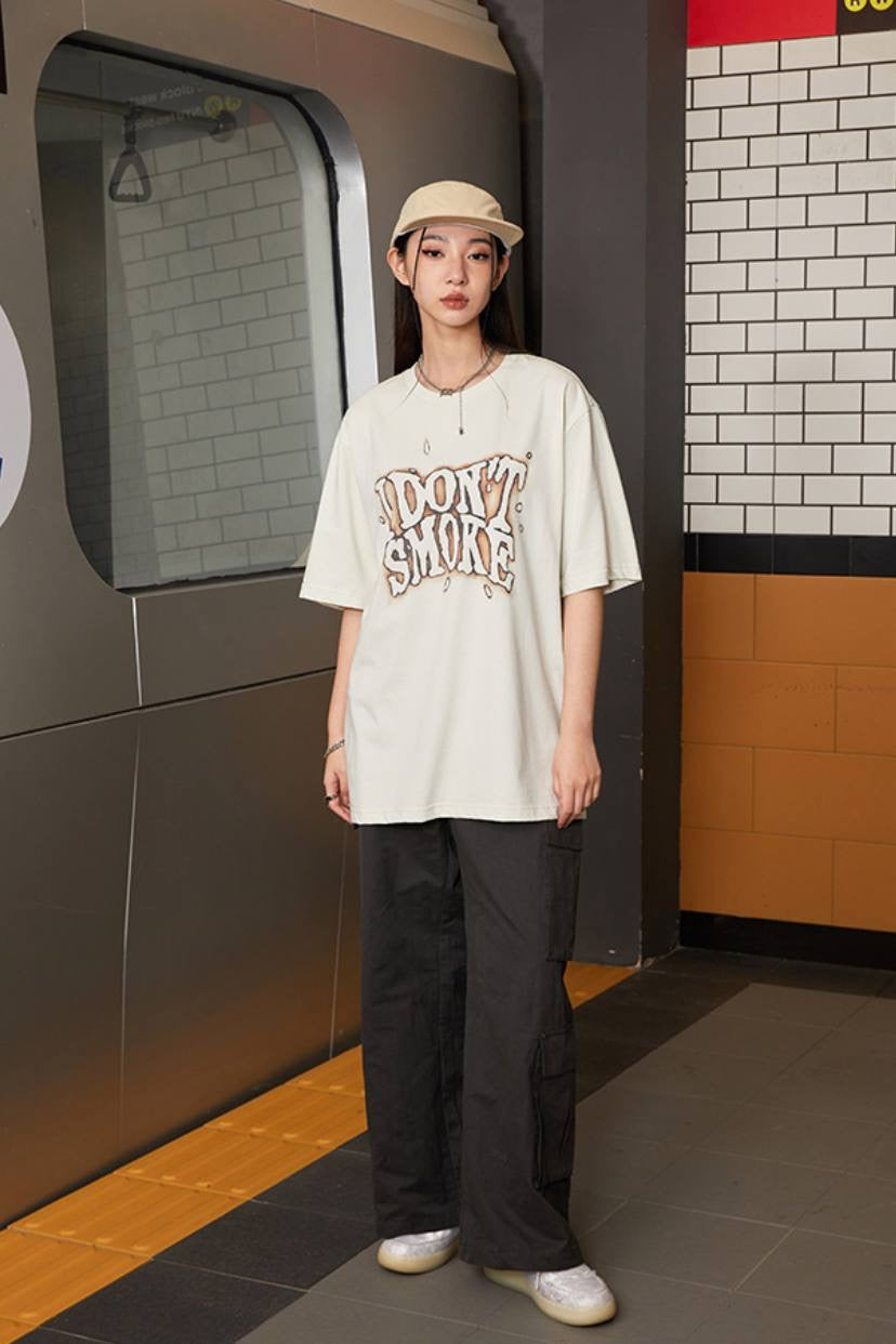 DONTSMOKE EARTHQUAKE TEE CREAM