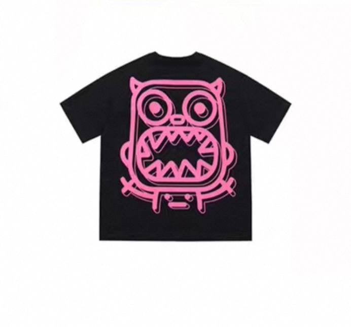 Calmmind Neon Logo Monster Tee in pink and black