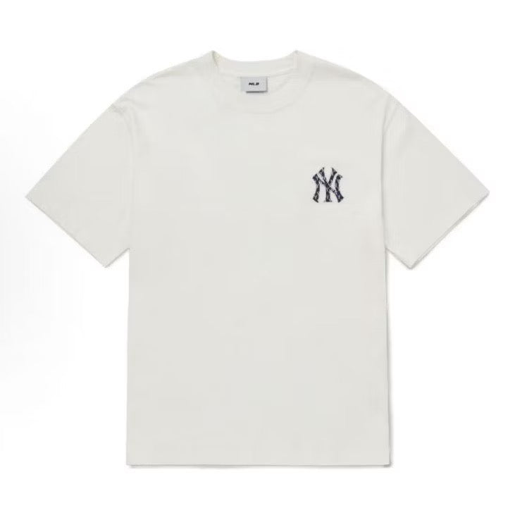 MLB NY MONOGRAM EMBROIDERY LOGO WHITE TEE