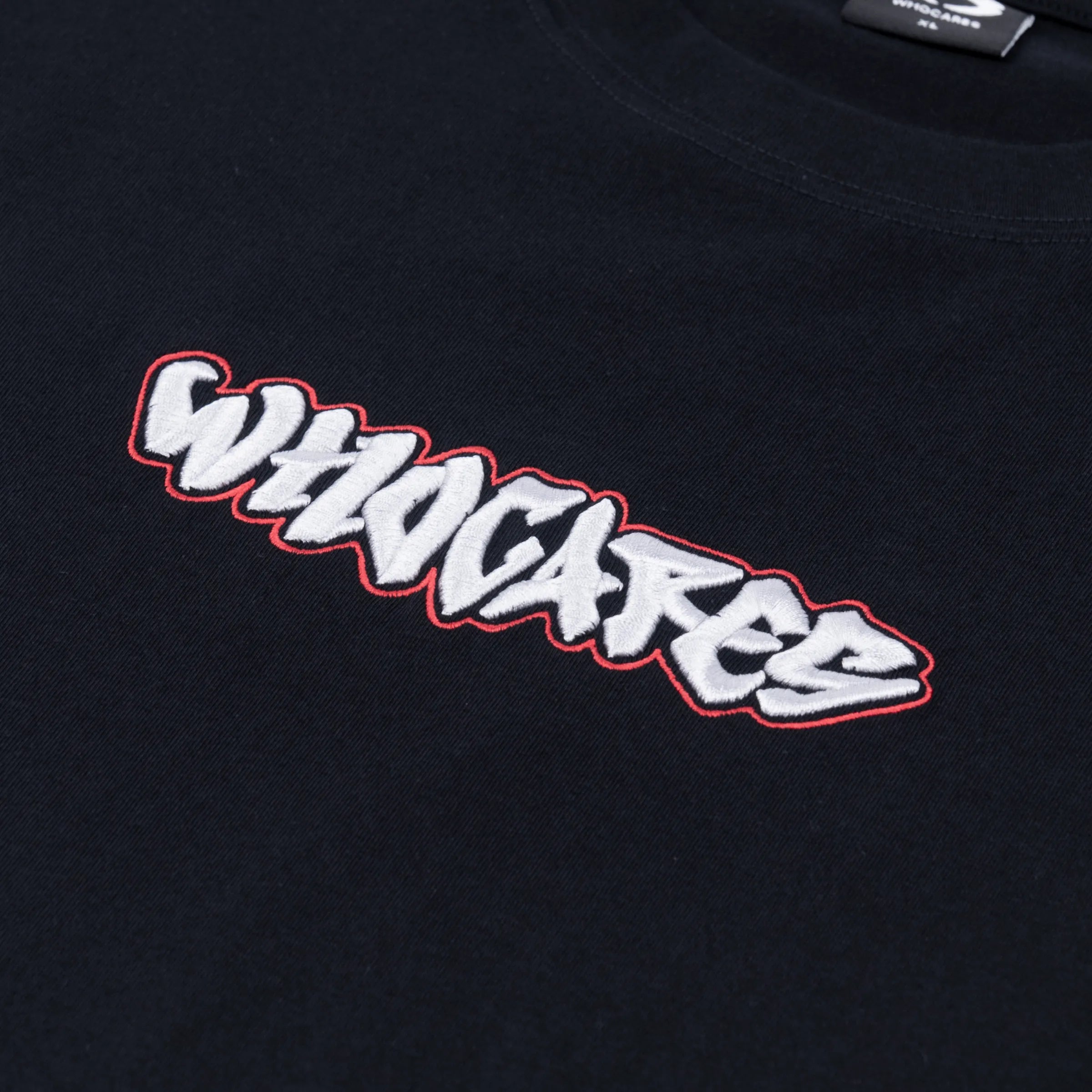 WHOCARES ALL IN EMBROIDERY TEE BLACK