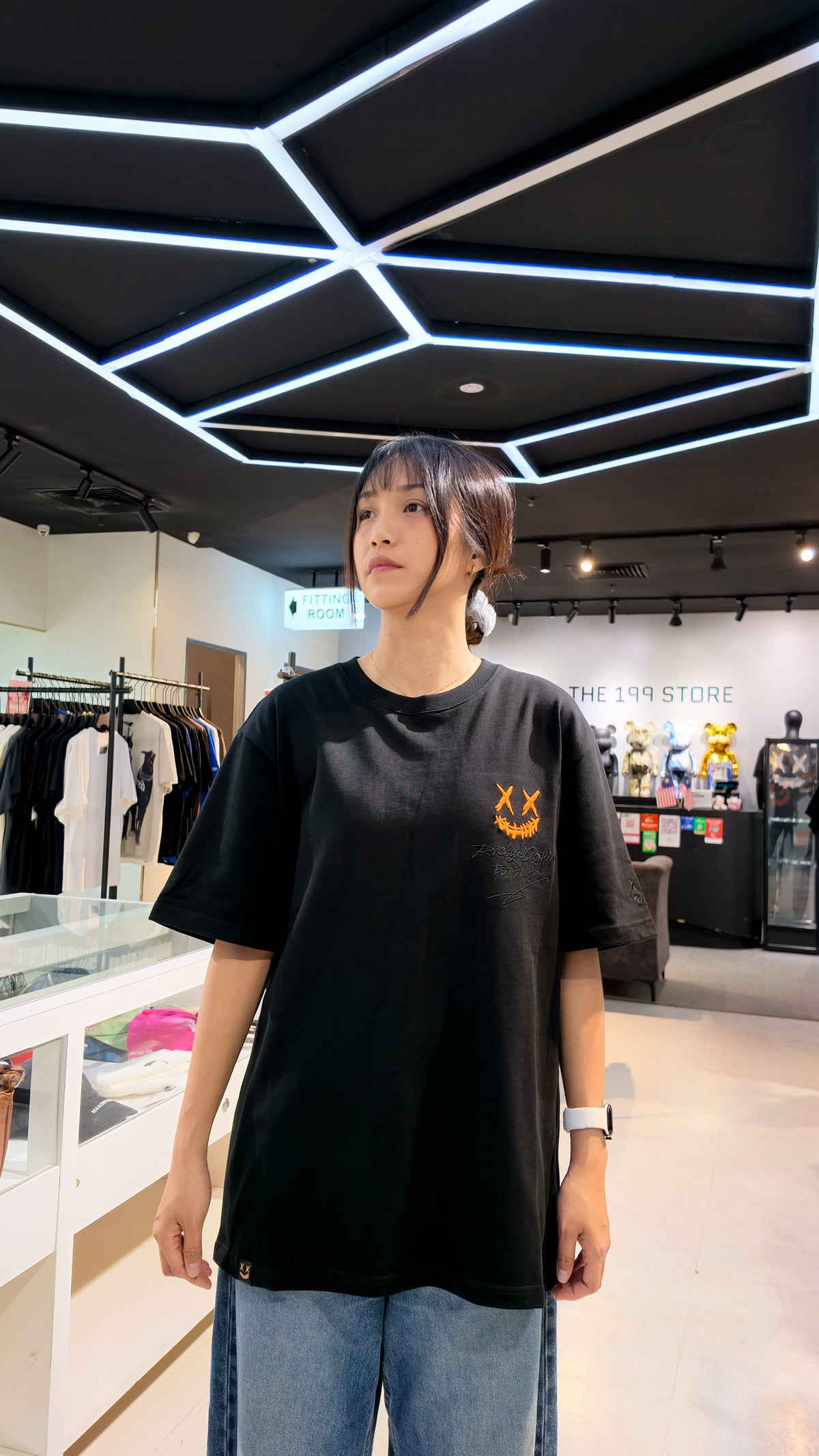RICKYISCLOWN ALL STAR ORANGE LAVA CRYSTALLINE TEE BLACK