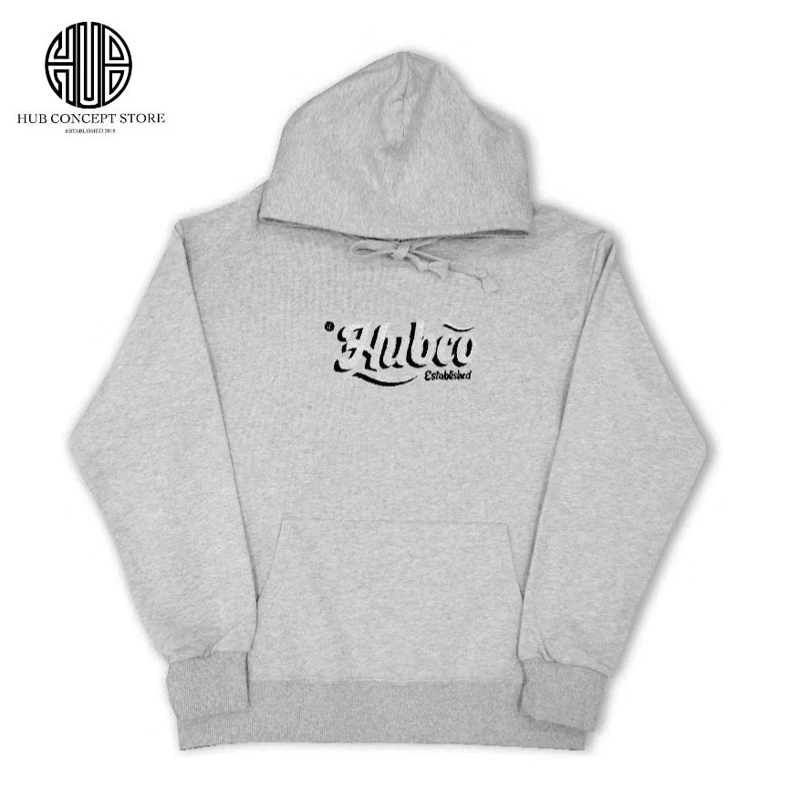 HUB CO EMBROIDERED HOODIE GREY