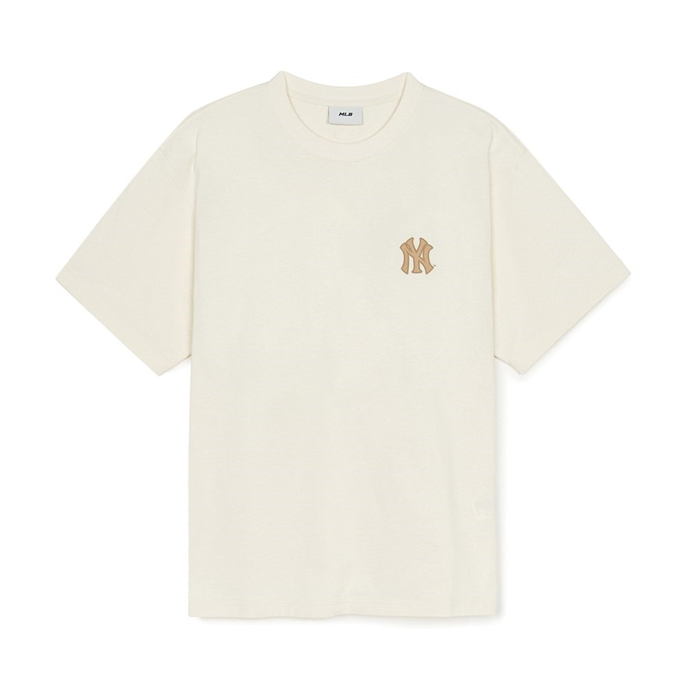 MLB Printed White Monogram Tee Cream