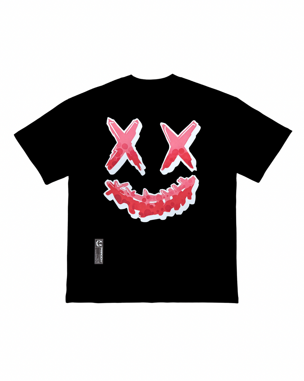 PARODY SMILEY FACE DESIGN 038 BLACK T SHIRT