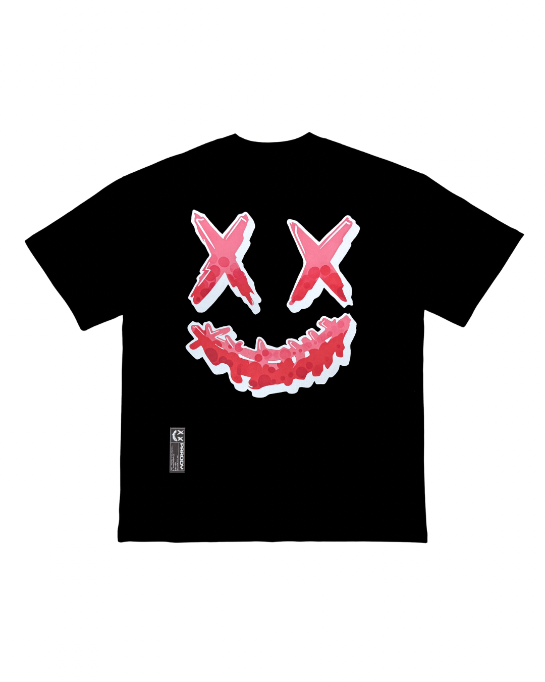 PARODY SMILEY FACE DESIGN 038 BLACK T SHIRT
