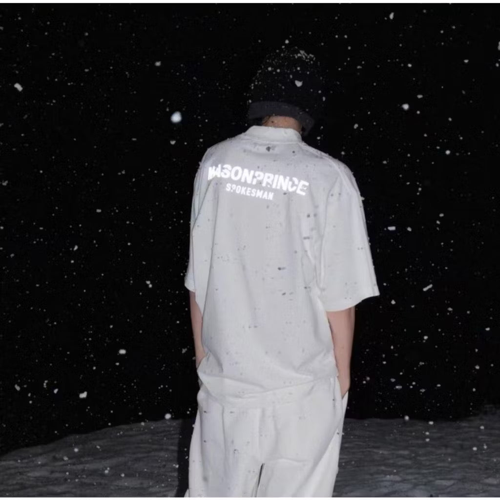 MASONPRINCE SPOKESMAN REFLECTIVE WHITE TEE