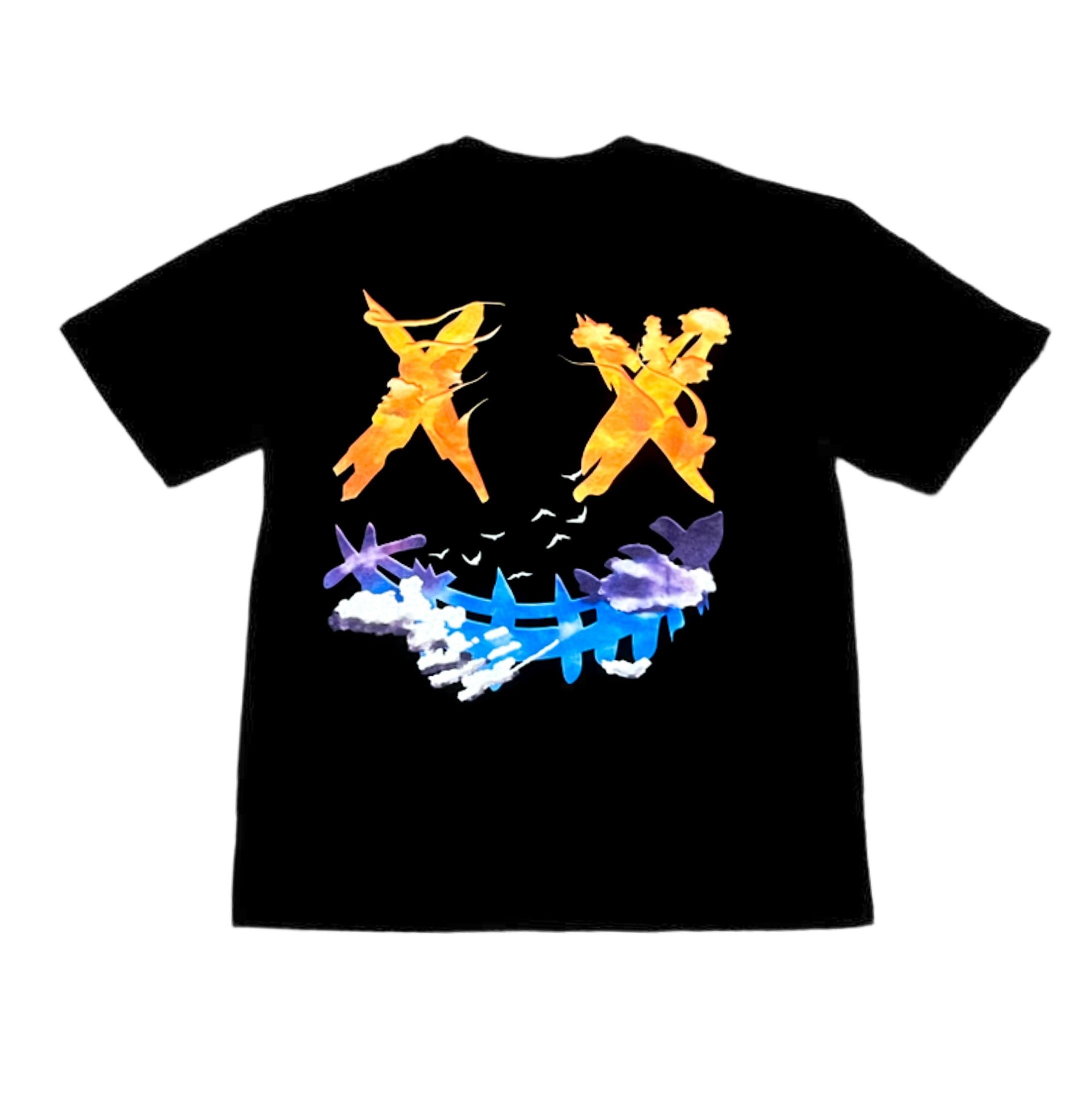 PARODY SMILEY FACE DESIGN 011 BLACK T SHIRT