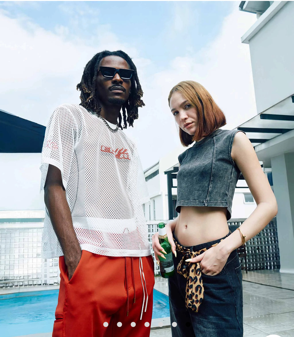 EGLAF MV MESH BOXY TEE WHITE