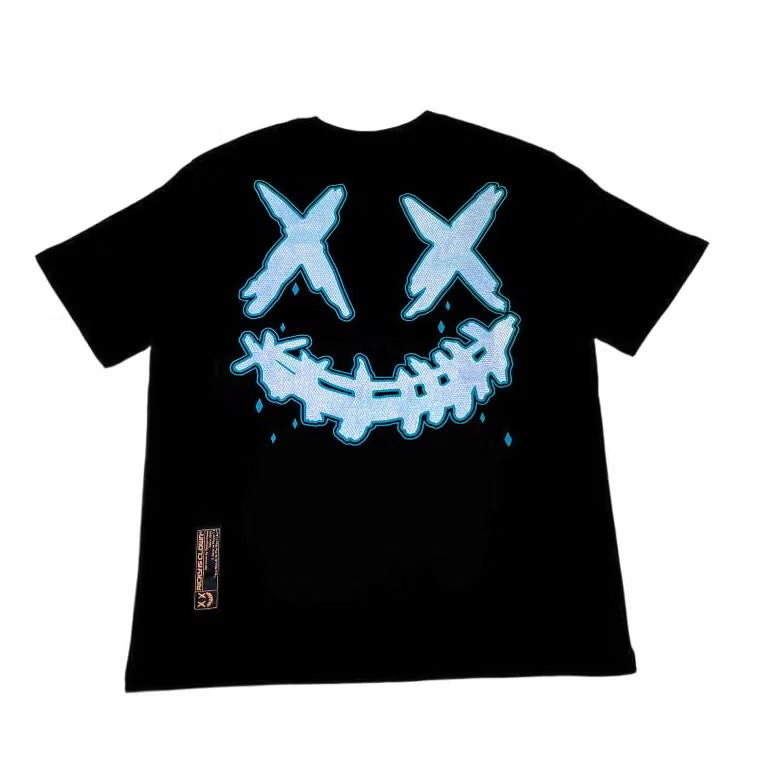 RICKYISCLOWN GREEN SCALING BLACK TEE