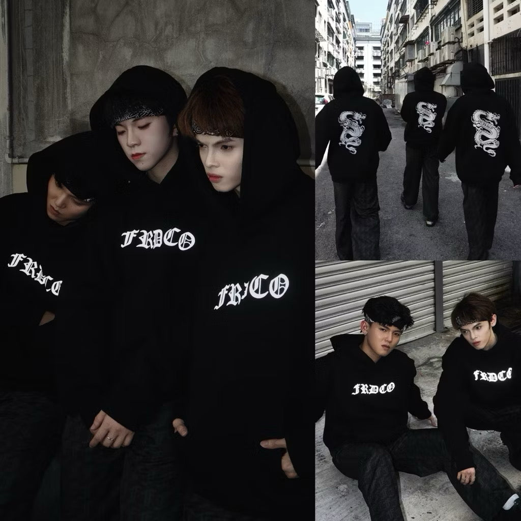 FRDCO DRAGON REFLECTIVE HOODIE BLACK
