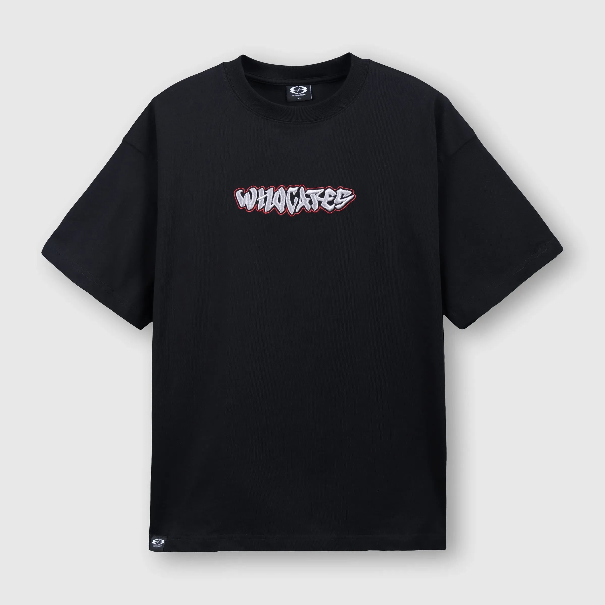 WHOCARES ALL IN EMBROIDERY TEE BLACK