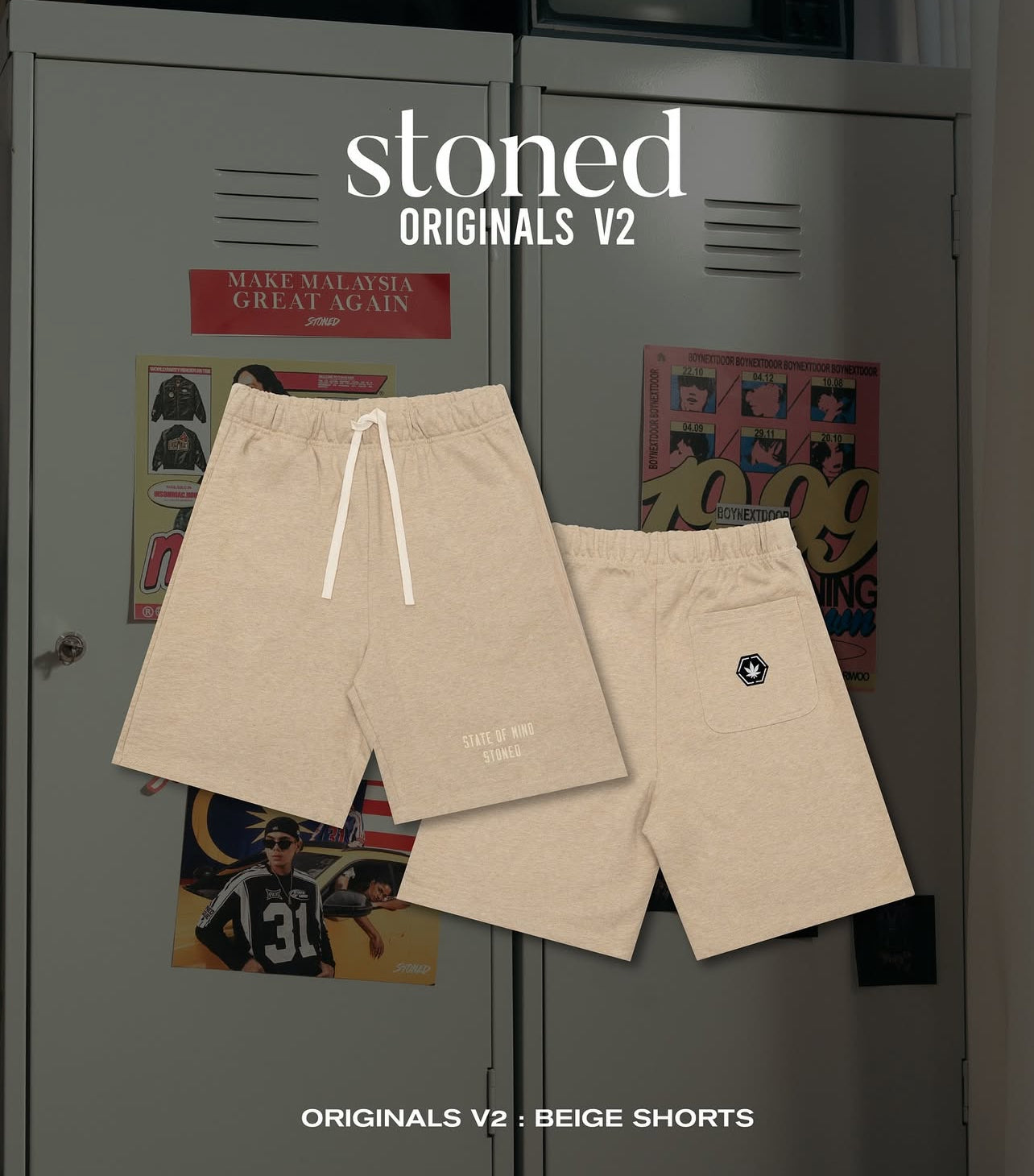 Stoned & Co Originals V2 : Beige Shorts