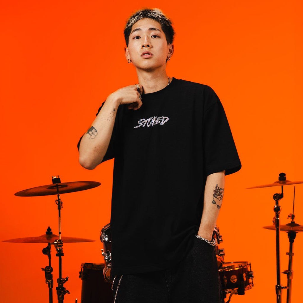 Stoned & Co Milestoned : Genetic Rhinestone Tee Black