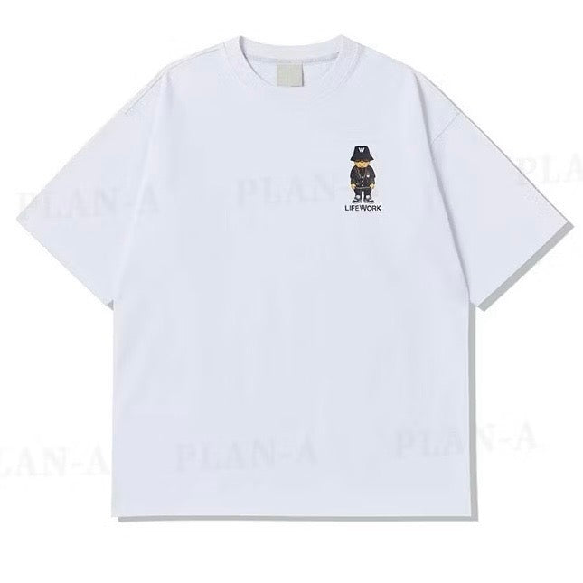 Lifeofwork CheckerBoard HipHop White Tee