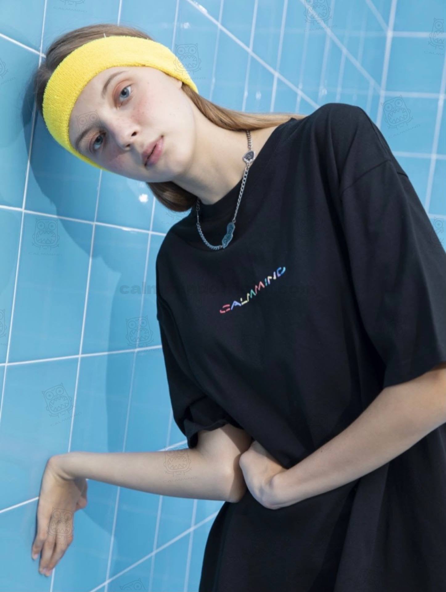 CALMMIND Multicolour Crayon Monster Tee Black